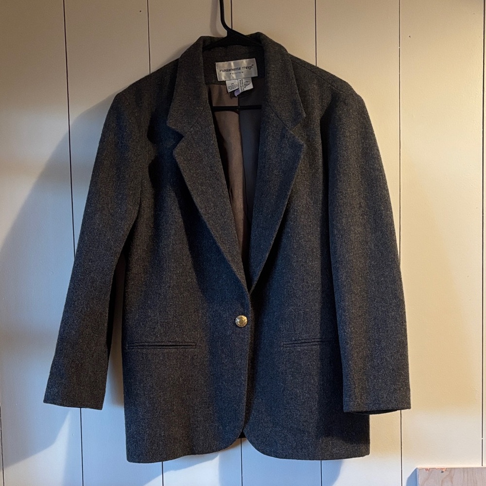 Classic Gray Wool Women's Blazer